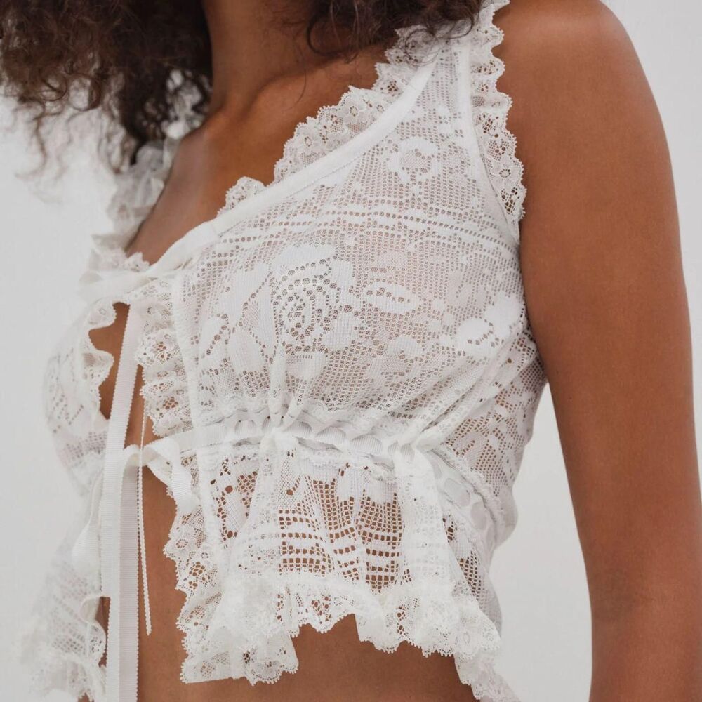 For-love-lemons Men's White and Cream Crop-top